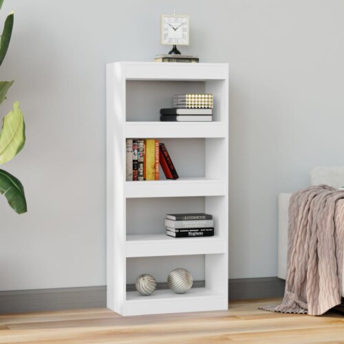 vidaXL Book Cabinet/Room Divider White 23.6 x11.8 x53.1 Engineered Wood Perspective: top