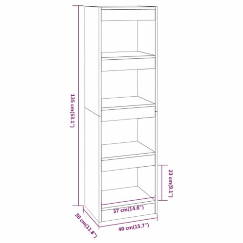 vidaXL Book Cabinet/Room Divider Smoked Oak 15.7 x11.8 x53.1 Perspective: top