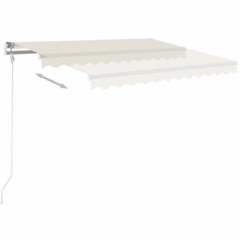 vidaXL Automatic Retractable Awning with Posts 13.1'x9.8' Cream Perspective: top