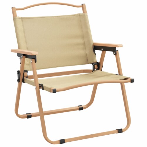 vidaXL Camping Chairs 2 pcs Beige 21.3 x16.9 x23.2 Oxford Fabric Perspective: top