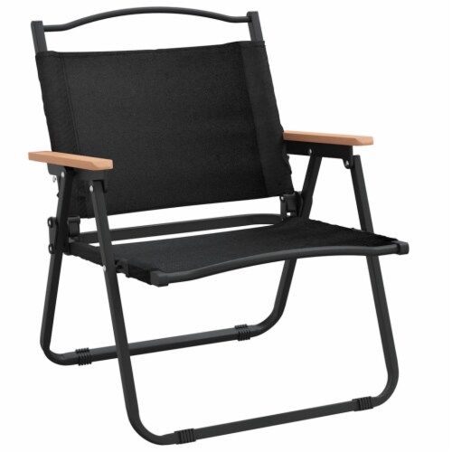 vidaXL Camping Chairs 2 pcs Black 21.3 x16.9 x23.2 Oxford Fabric Perspective: top