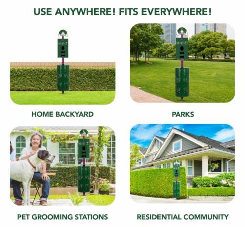 flybold Outdoor Dog Waste Station - 400 Rolls, 200 Pull Bags & 50 Can Liners Perspective: top