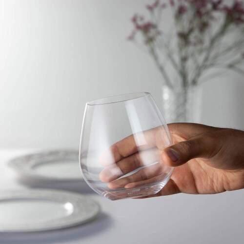 Riedel O Wine Nebbiolo Stemless Fine Crystal Red Wine Tumbler Glass Perspective: top