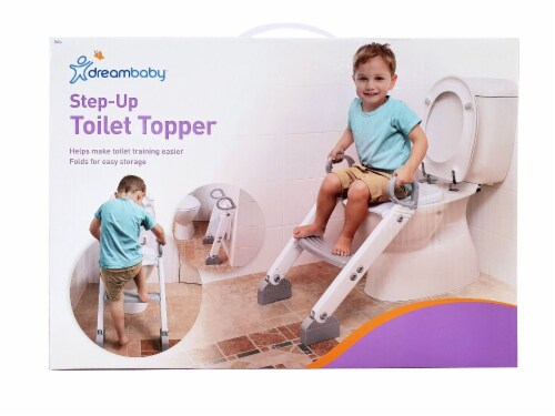 NEW Step-Up Toilet Topper Grey/White Perspective: top
