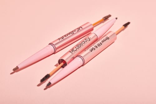 MCoBeauty Brow Fill & Set Micro Eyebrow Pencil & Tinted Gel Up to 12 Hr. Wear - Light/Medium Perspective: top