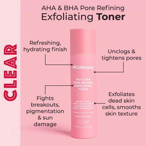 MCoBeauty Clear AHA & BHA Pore Refining Exfoliating Toner Helps Unclog Pores For Oily/Combo Skin Perspective: top