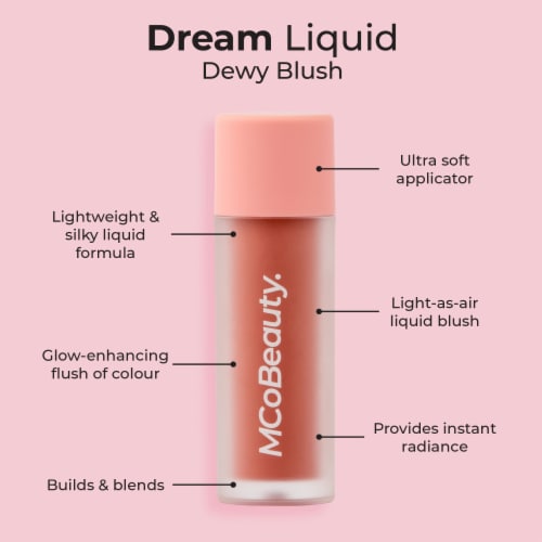 MCoBeauty Dream Liquid Dewy Blush Lightweight and Silky Liquid Formula - Soft Pink Perspective: top
