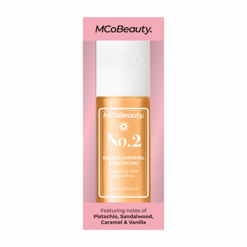 MCoBeauty® Fragrance Mist Hair and Body Spray - No. 2 Salted Caramel & Pistachio Perspective: top