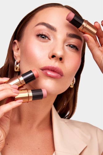 Nude by Nature Hydra Lip & Cheek Colour Stick  - 02 Pink Blossom Perspective: top