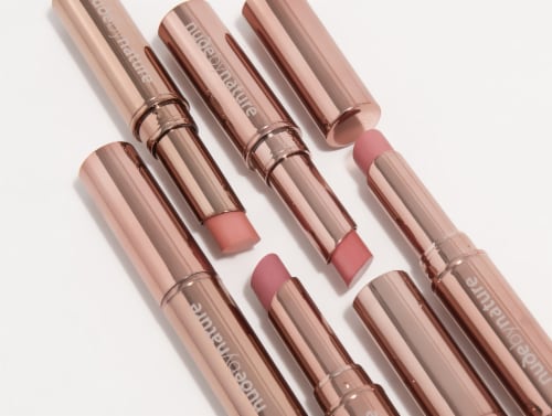 Nude by Nature Creamy Matte Lipstick - 03 Rose Quartz Perspective: top