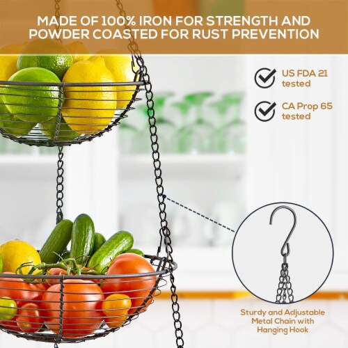 REGAL TRUNK  CO 3 Tier Hanging Fruit Basket Perspective: top