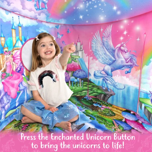 W&O Rainbow Unicorn Tent for Girls with Magical Unicorn
