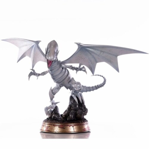 First4Figures Yu-Gi-Oh! Blue-Eyes White Dragon 14-Inch Silver Statue Perspective: top
