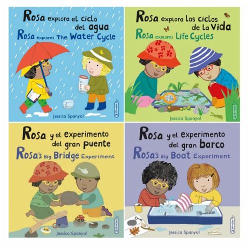 Child's Play Books Rosa's Workshop Set 1 & 2 Bilingual Spanish/English 8-Book Set Perspective: top