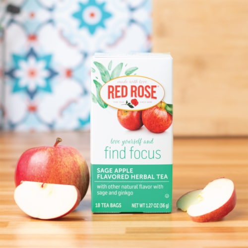 Red Rose Blossoms - Strawberry Rose Blossom Herbal Tea (18 ct) (6 Pack) Perspective: top