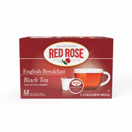 Red Rose English Breakfast Tea Single Serve Cups 12ct - 6 pack Perspective: top
