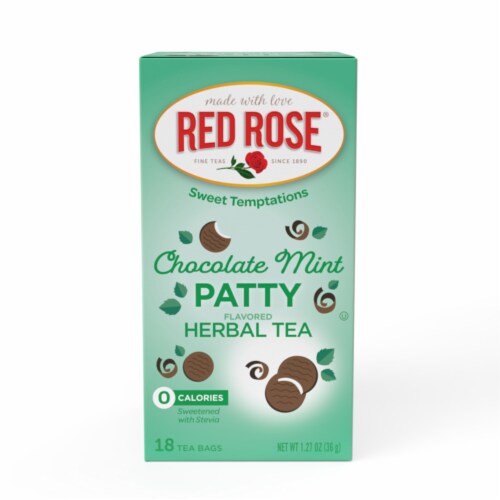 Red Rose Sweet Temptations Dessert Tea Chocolate Mint Patty, 18 Count Pack of 6 Perspective: top