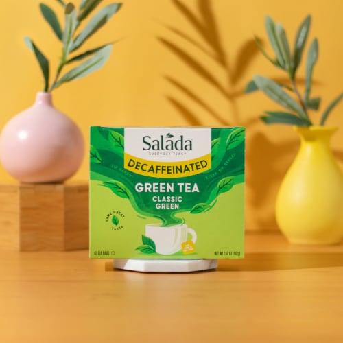 Salada Decaffeinated Pure Green Tea 40ct - 6 pack Perspective: top