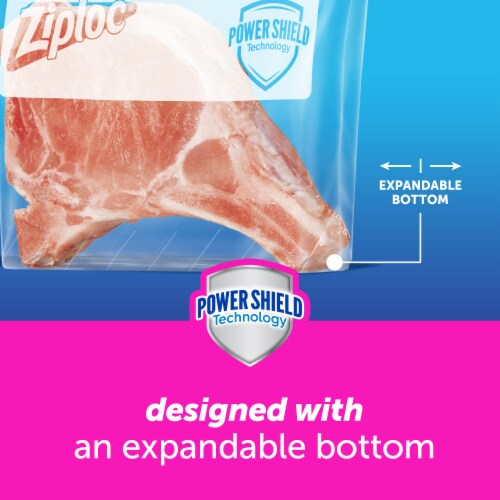 Ziploc® Power Shield® Freezer Gallon Slider Bags Perspective: top