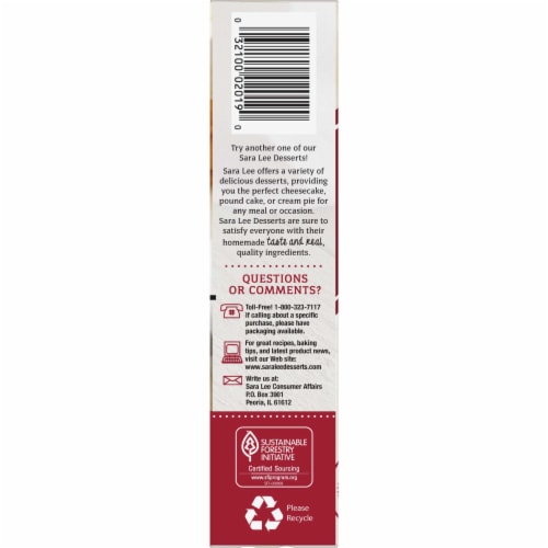 Sara Lee Cherry Cheesecake, 19 Ounce -- 12 per case Perspective: top