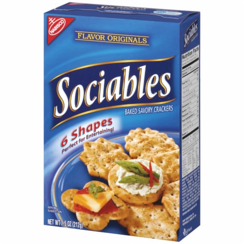 Flavor Originals Sociables Baked Savory Cracker, 7.5 Ounce -- 6 per case. Perspective: top