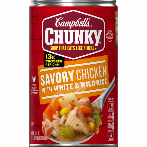 Campbell's Chunky Savory Chicken With White & Wild Rice Soup Case Sale Perspective: top