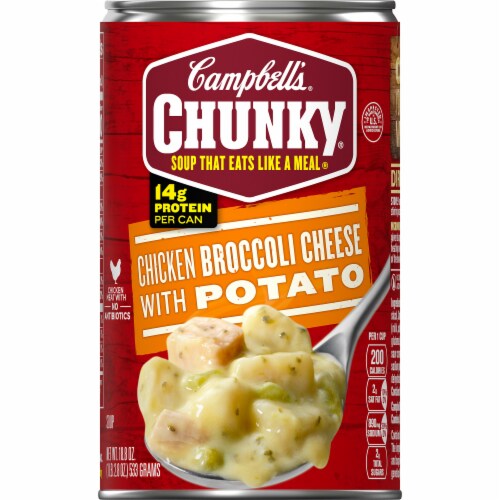 Campbell's® Chunky® Chicken Broccoli Cheese with Potato Soup Perspective: top