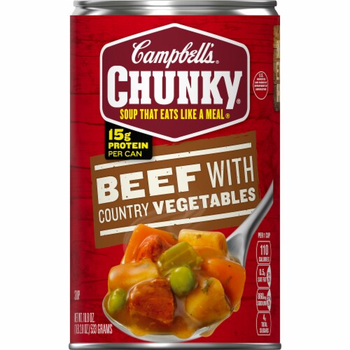 Campbell's® Chunky® Beef with Country Vegetables Soup Perspective: top