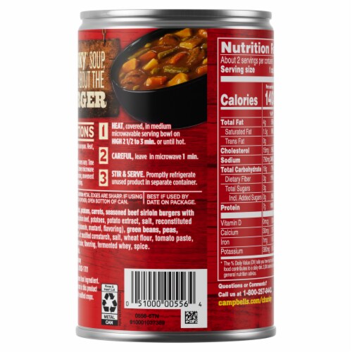 Campbell's Chunky Sirloin Burger with Country Vegetables Soup Case Sale Perspective: top