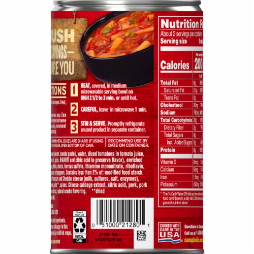 Campbell's Chunky Sausage & Pepper Rigatoni Soup Case Sale Perspective: top