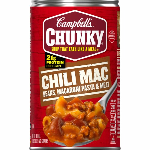 Campbell's Chunky Chili Mac Soup Case Sale Perspective: top