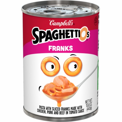 Campbell's® SpaghettiOs Pasta with Sliced Franks Perspective: top