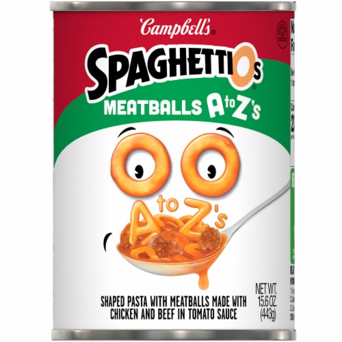 SpaghettiOs® A to Z's Canned Pasta with Meatballs Can Perspective: top