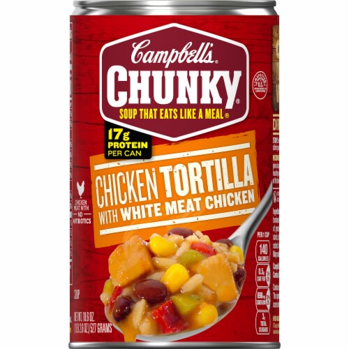 Campbell's® Chunky® Chicken Tortilla with Grilled White Chicken Meat Soup Perspective: top