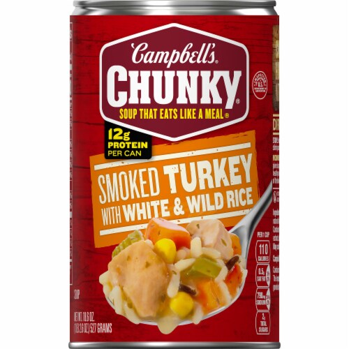 Campbell's® Chunky® Smoked Turkey with White & Wild Rice Soup Perspective: top
