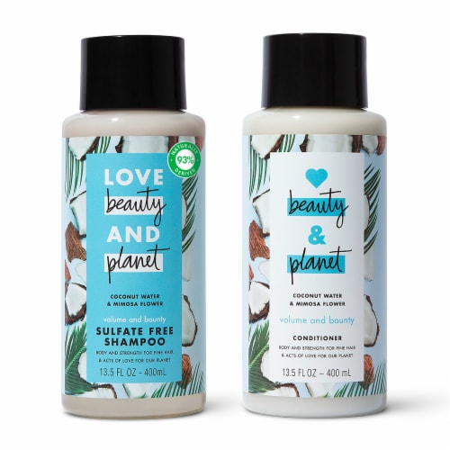Love Beauty & Planet Sulfate-Free Coconut Water & Mimosa Flower Shampoo &  Conditioner for Fine Hair, 2 ct /  fl oz - Fry's Food Stores