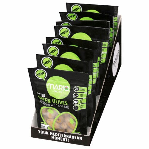 120g Pitted Green Olives with Sea Salt 8-Pack Perspective: top