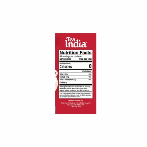 Tea India Orange Pekoe Black Tea Chai with 80 Round Teabags Pack of 12 Perspective: top