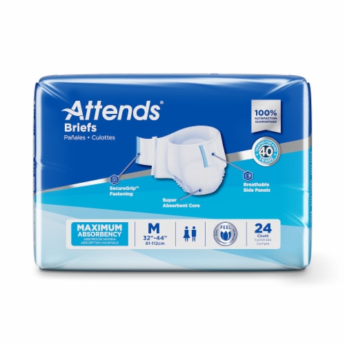 Attends Adult Incontinence Brief M Heavy Absorbency Contoured, DDA20, Heavy to Severe, 96 Ct Perspective: top