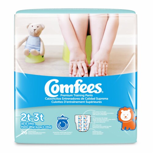 Comfees Toddler Toddler Training Pants Size 2T to 3T Up to 34 lbs. CMF-B2, 156 Ct Perspective: top