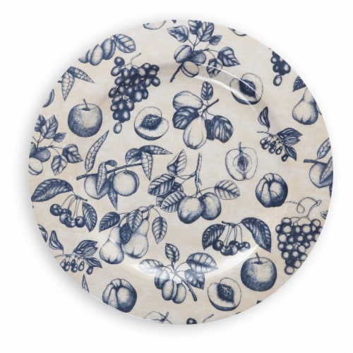 Stephan Roberts 16ct. Melamine Dinner Set. SKETCHED FRUIT Perspective: top