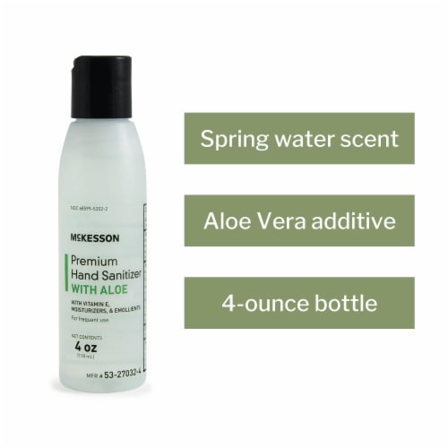McKesson Premium Ethyl Alcohol Spring Water Scent Hand Sanitizer with Aloe 4 oz. Bottle 1 Ct Perspective: top