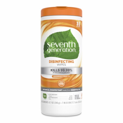 Seventh Generation® Lemongrass Citrus Scented Disinfecting Wipes Perspective: top