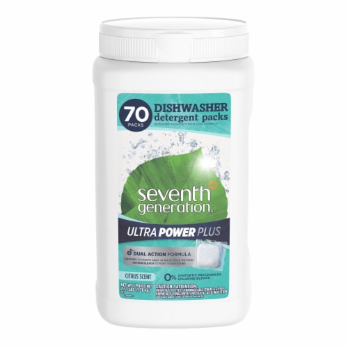 Seventh Generation Ultra Power Plus Fresh Citrus Scent Dishwasher Detergent Packs Perspective: top