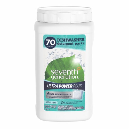 Seventh Generation Ultra Power Plus Fresh Citrus Scent Dishwasher Detergent Packs Perspective: top