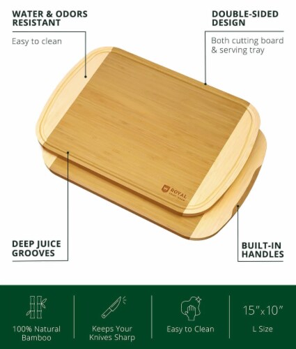 Wooden Cutting Boards for Kitchen with Juice Groove and Handles - Bamboo Chopping  Boards Set, 1 - Kroger