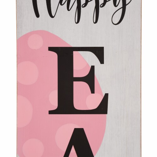 Glitzhome 42 H Wooden HAPPY EASTER Porch Sign Perspective: top
