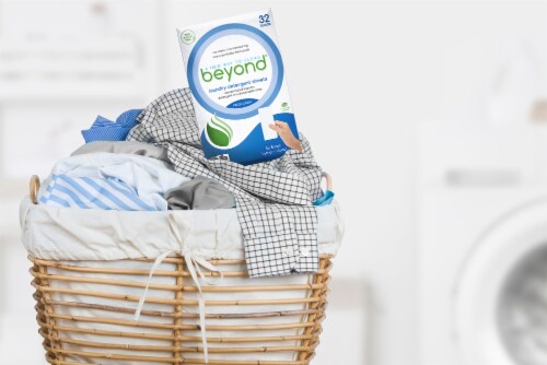 Beyond Concentrated Laundry Detergent Sheets. Zero Plastic Waste. No Chlorine.  Free & Clear Perspective: top