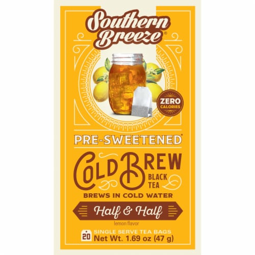 Southern Breeze Cold Brew Sweet Tea Half and Half Iced Tea with 20 Tea Bags, Pack of 4 Perspective: top