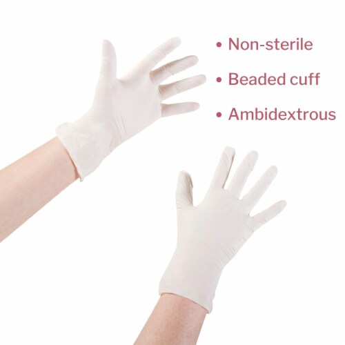 McKesson Disposable Stretch Vinyl Exam Glove Standard Cuff Length LARGE 14-818 100 per Box Perspective: top